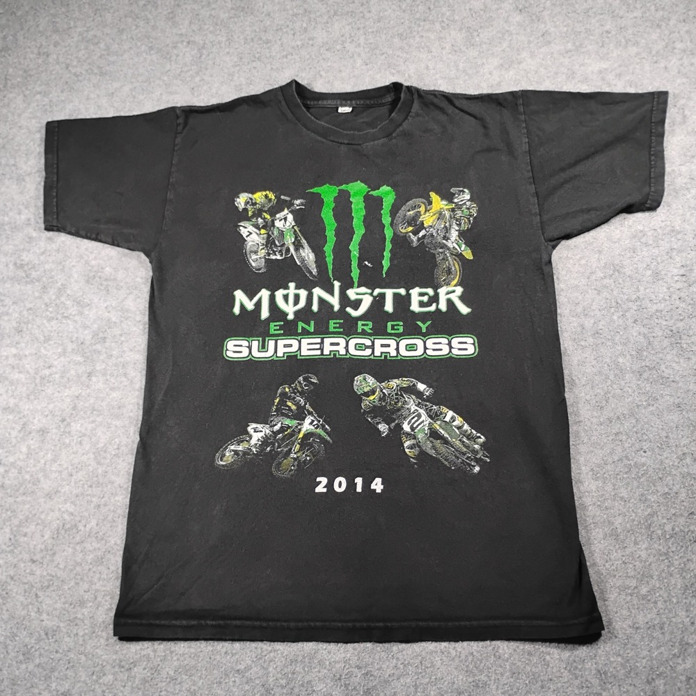 Monster Energy AMA Supercross 2014 Tour T Shirt Men Size M Black Graphic